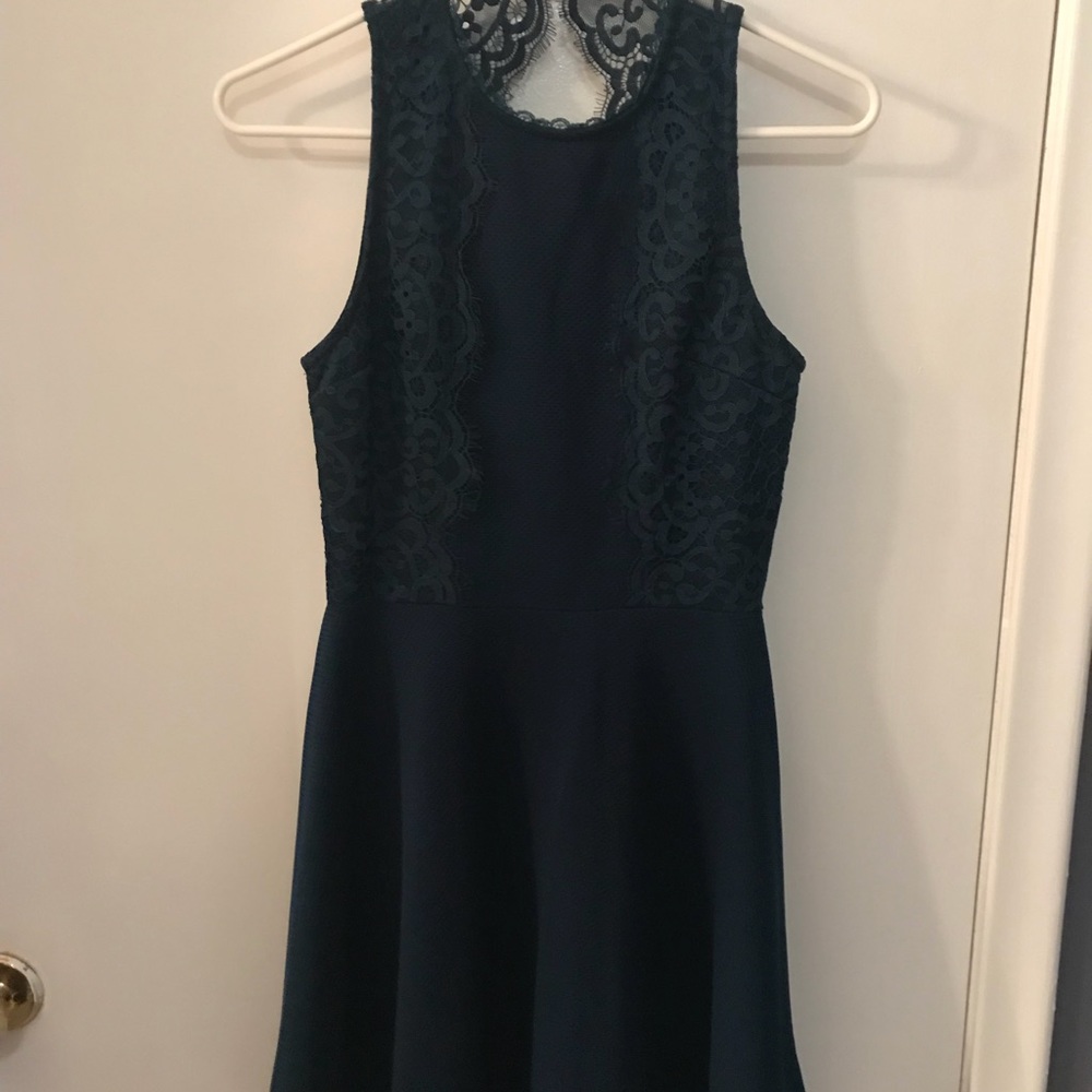 Deep teal lace dress